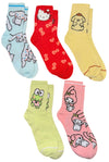 SANRIO HELLO KITTY Ladies 5 Pair Of Socks POMPOMPURIN, KEROPPI, CINNAMOROLL - Novelty Socks And Slippers