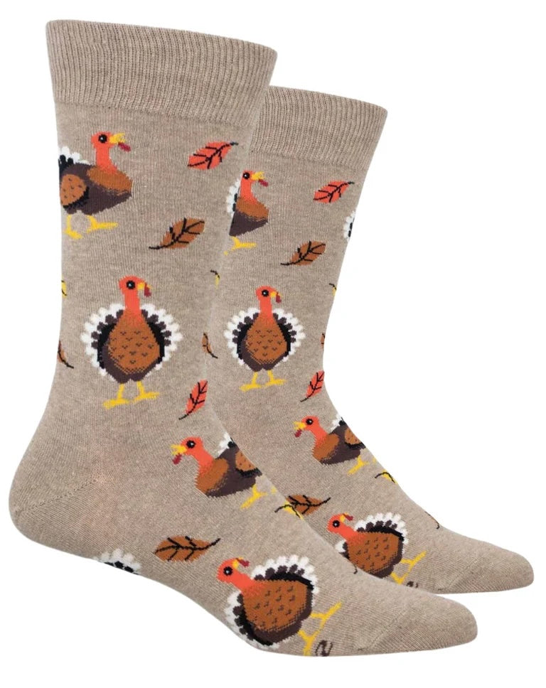 Let’s Talk Turkey Men’s THANKSGIVING TURKEY Socks SOCKSMITH Brand