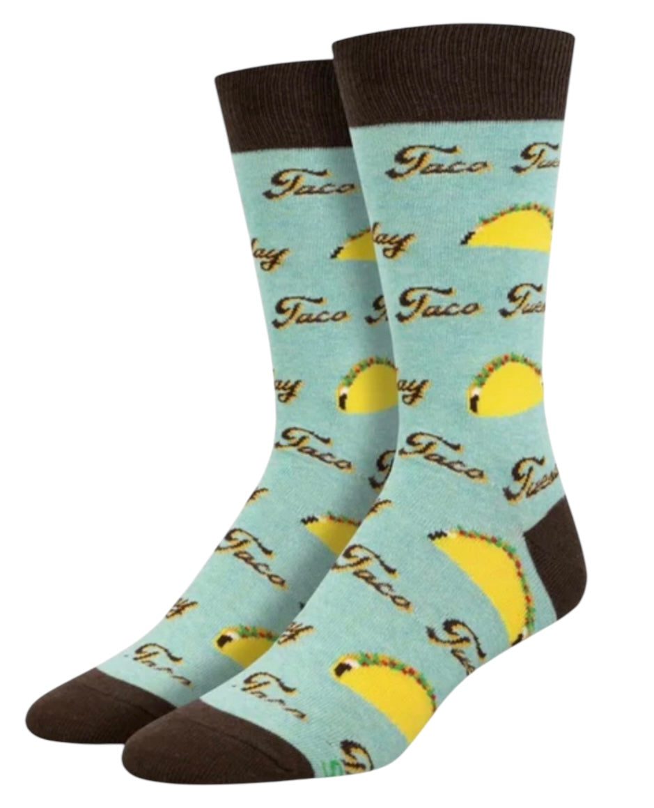 SOCKSMITH Brand Men’s TACO TUESDAY Socks (CHOOSE COLOR) - Novelty Socks And Slippers