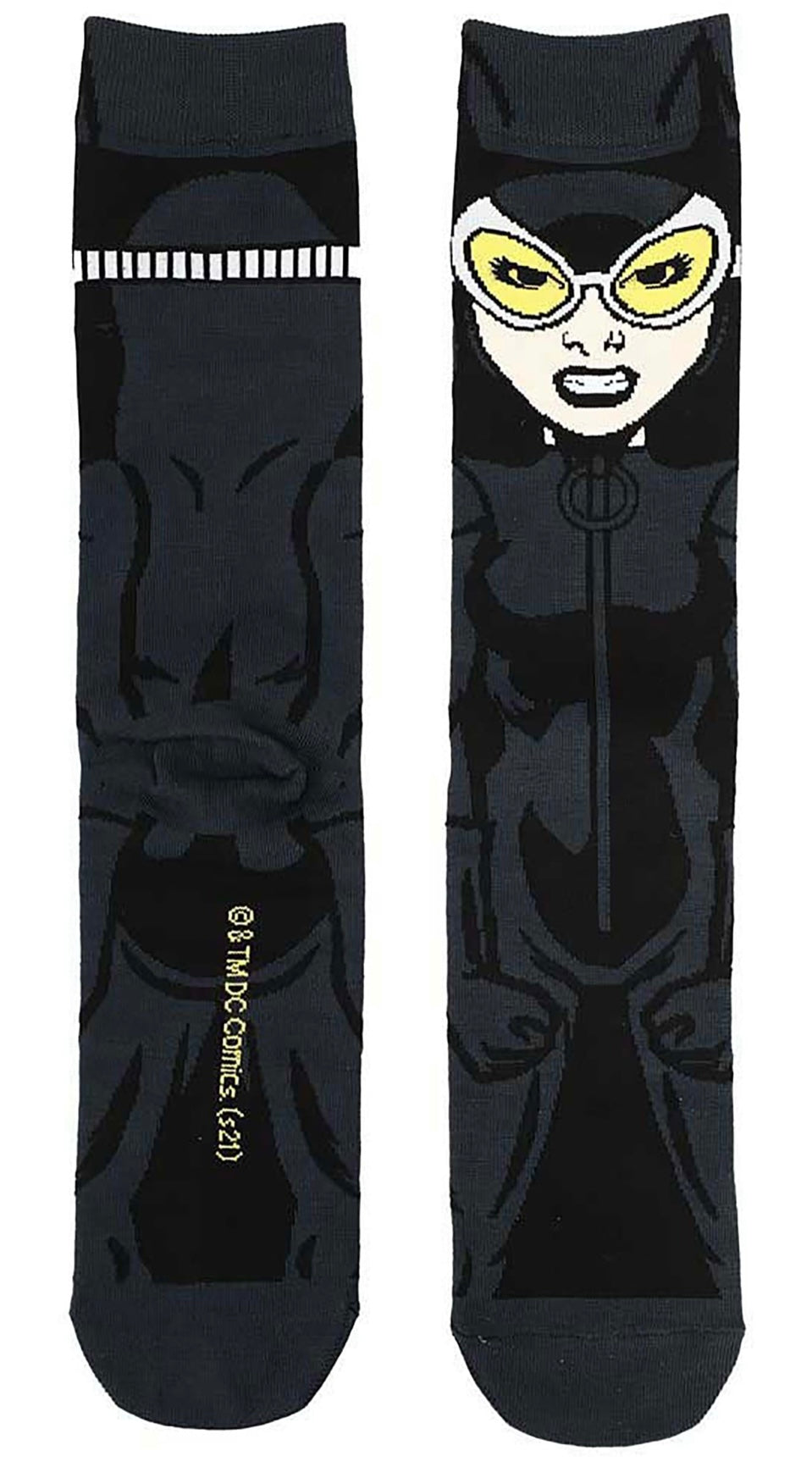 DC COMICS BATMAN Men’s CATWOMAN 360 Crew Socks BIOWORLD Brand THE BATMAN - Novelty Socks And Slippers