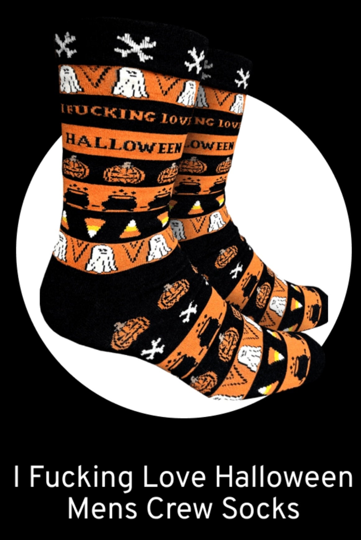 I FUCKING LOVE HALLOWEEN Men’s Socks GROOVY THINGS Brand - Novelty Socks And Slippers