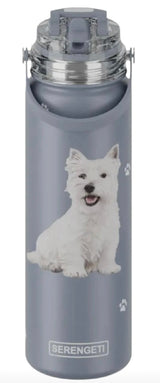 Dog & Cat Stainless Steel 24 Oz. Water Bottle By E&S Pets (Choose Breed) - Novelty Socks And Slippers