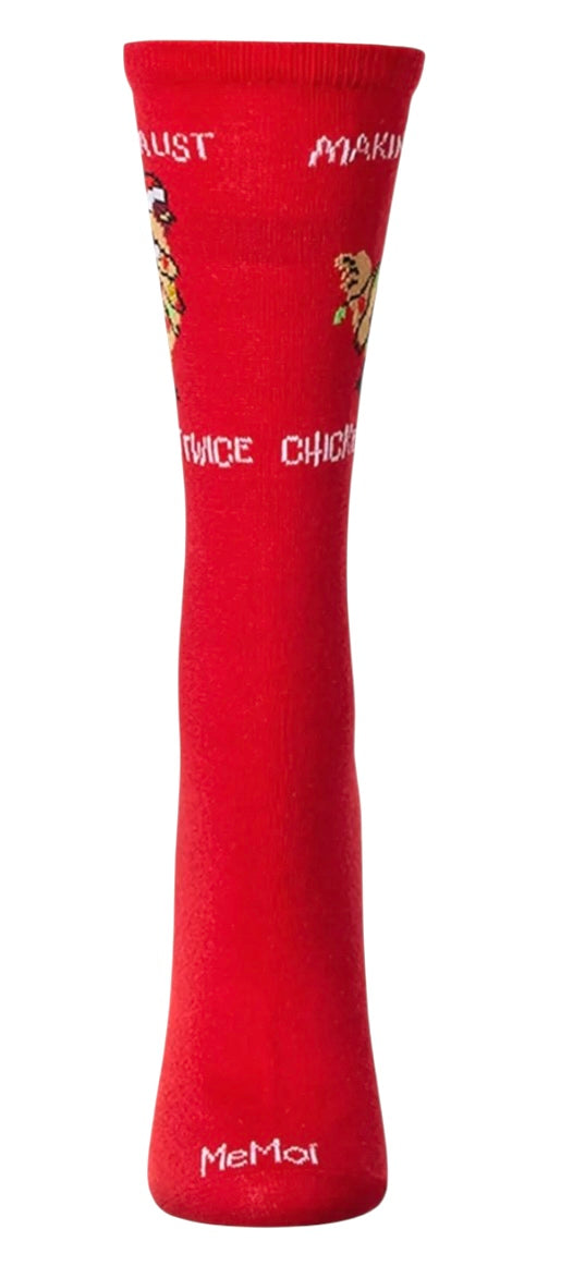 MAKING A LIST CHICKEN IT TWICE Ladies CHRISTMAS CHICKEN Socks MeMoi Brand - Novelty Socks And Slippers