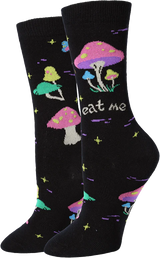 SOCK HARBOR Brand Ladies MUSHROOM Socks ‘EAT ME’ - Novelty Socks And Slippers
