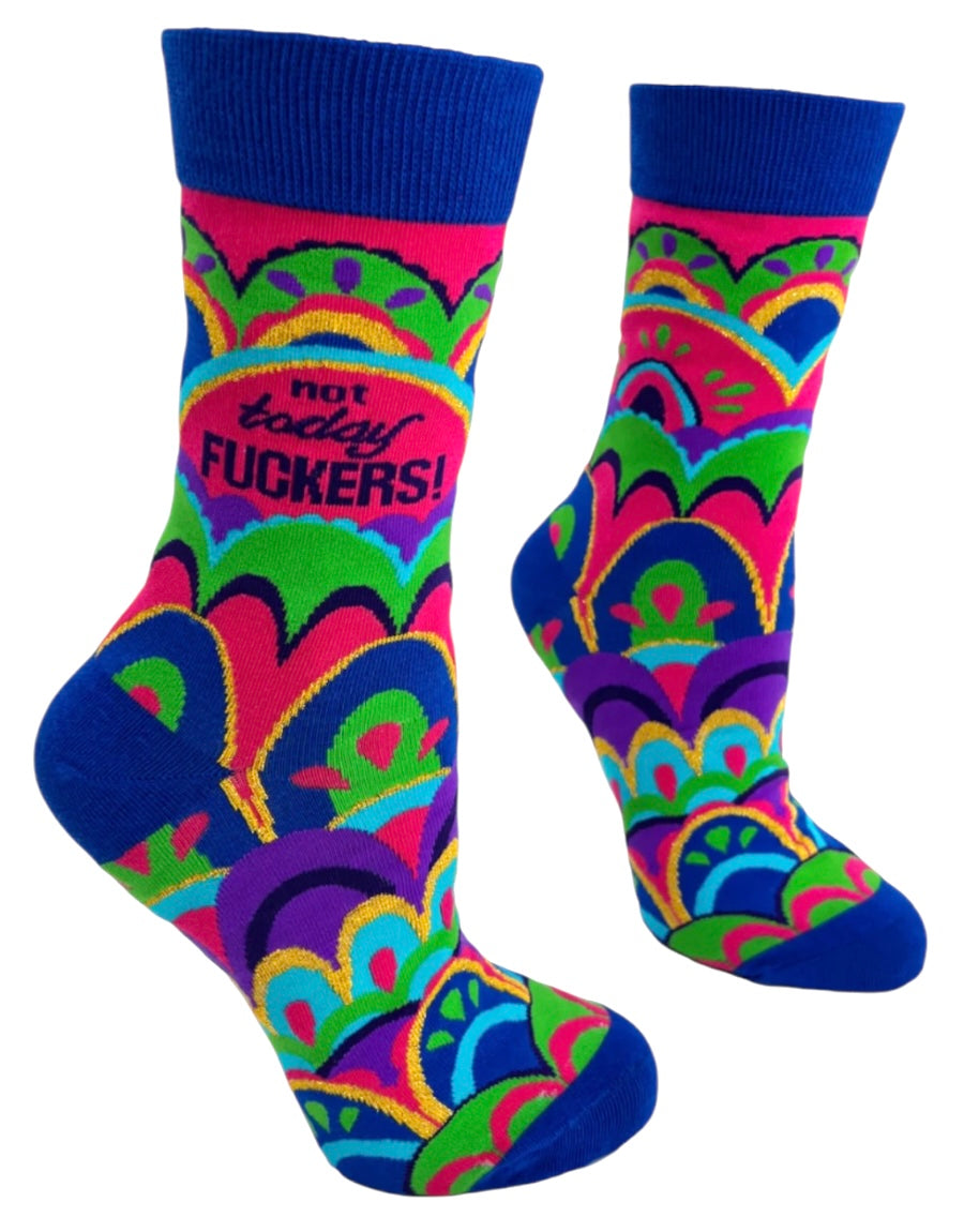 FABDAZ Brand Ladies NOT TODAY FUCKERS Socks - Novelty Socks And Slippers