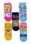 SPONGEBOB SQUAREPANTS Ladies 5 Pair Of Ankle Socks ‘HEY’ ‘DO NOT DISTURB’ - Novelty Socks And Slippers