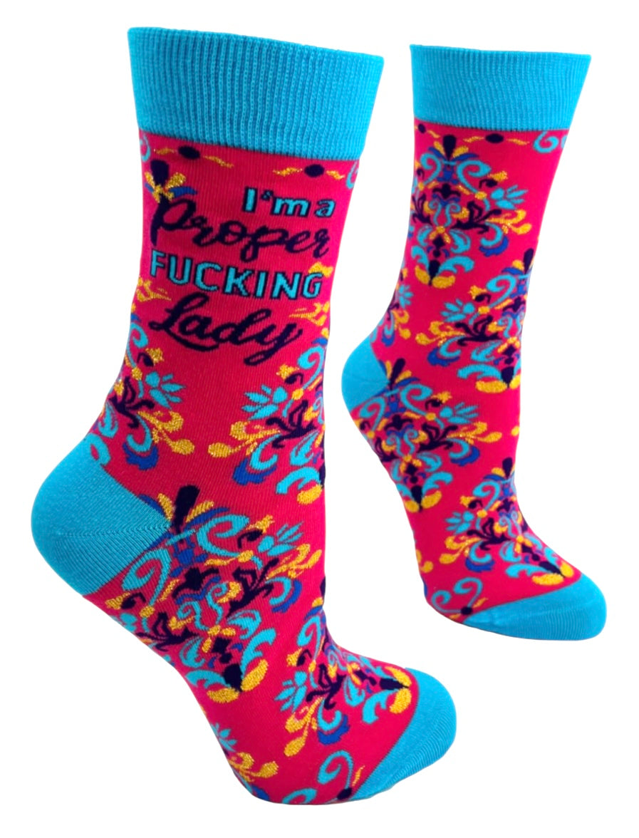 FABDAZ Brand Ladies I’M A PROPER FUCKING LADY Socks - Novelty Socks And Slippers