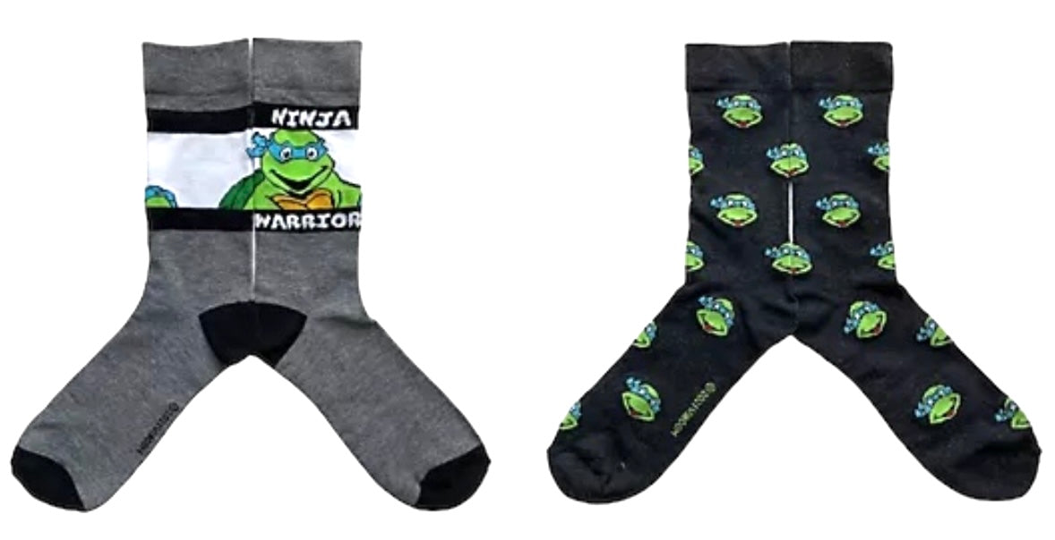 TEENAGE MUTANT NINJA TURTLE Men’s 2 Pair Of Socks ‘NINJA WARRIOR’ - Novelty Socks And Slippers