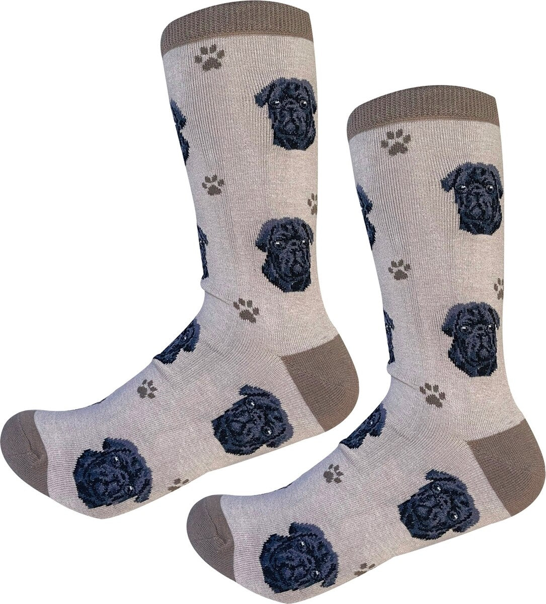 BLACK PUG Dog Adult Unisex Socks By E&S Pets Choose Style