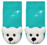 BOOGIE TOES Baby POLAR BEAR Rattle Gripper Bottom Socks By PIERO LIVENTI - Novelty Socks And Slippers