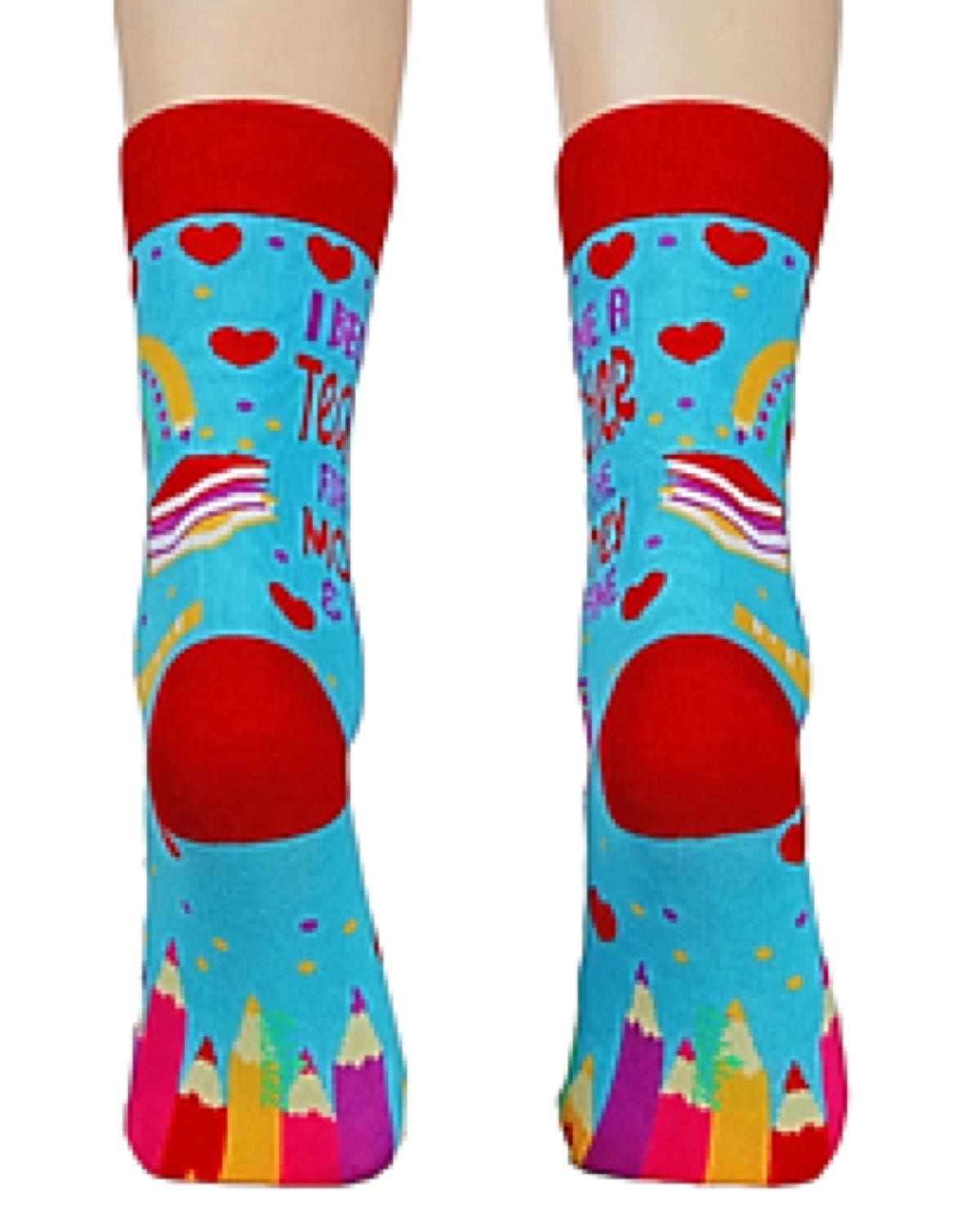 FABDAZ Brand Ladies TEACHER Socks ‘I BECAME A TEACHER FOR THE MONEY & FAME’ - Novelty Socks And Slippers