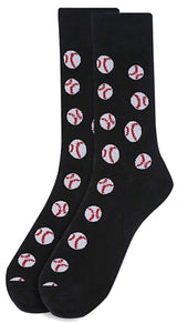 PARQUET BRAND Men's BASEBALL Socks BASEBALLS ALL OVER (CHOOSE COLOR) - Novelty Socks And Slippers