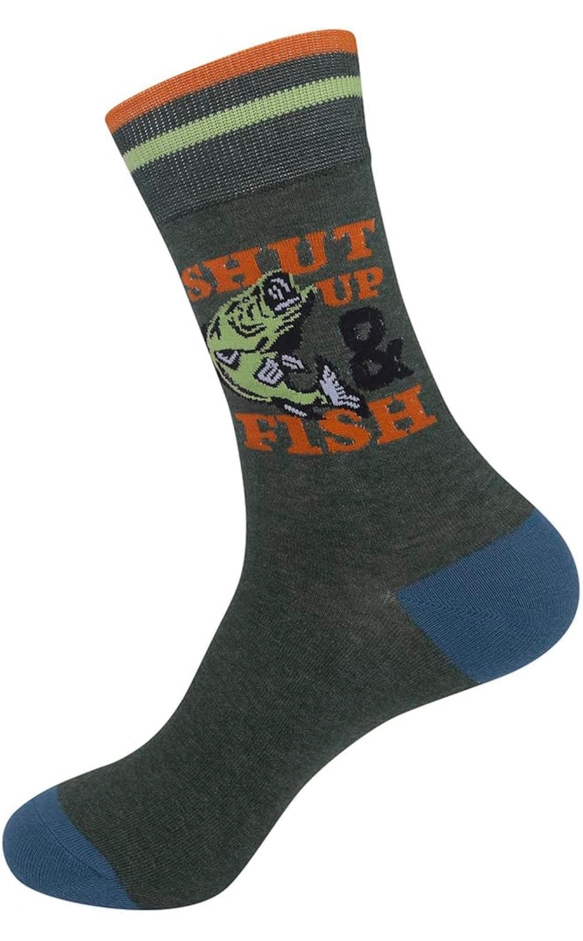 SHUT UP & FISH Adult Unisex FISHING Socks FUNATIC Brand - Novelty Socks And Slippers