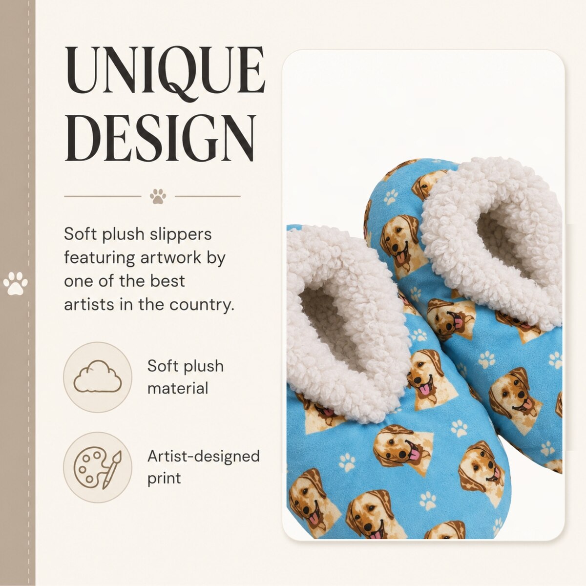 YELLOW LABRADOR DOG Ladies Non-Slip SLIPPERS COMFIES BRAND By E&S Pets