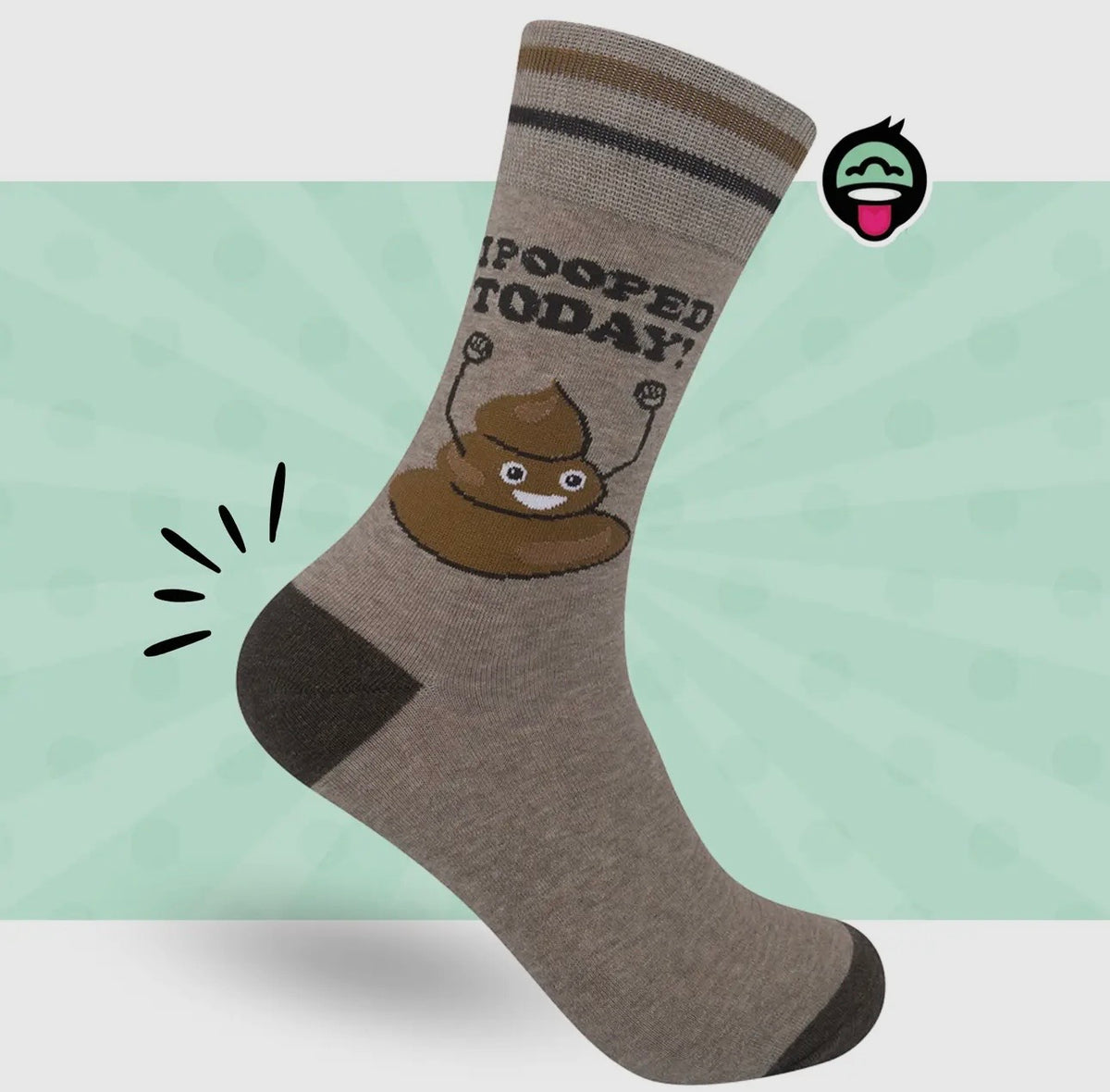 I POOPED TODAY Adult Unisex Socks FUNATIC Brand - Novelty Socks And Slippers