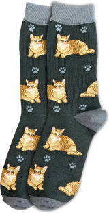 ORANGE TABBY Cat Adult Unisex Socks By E&S Pets Choose Style
