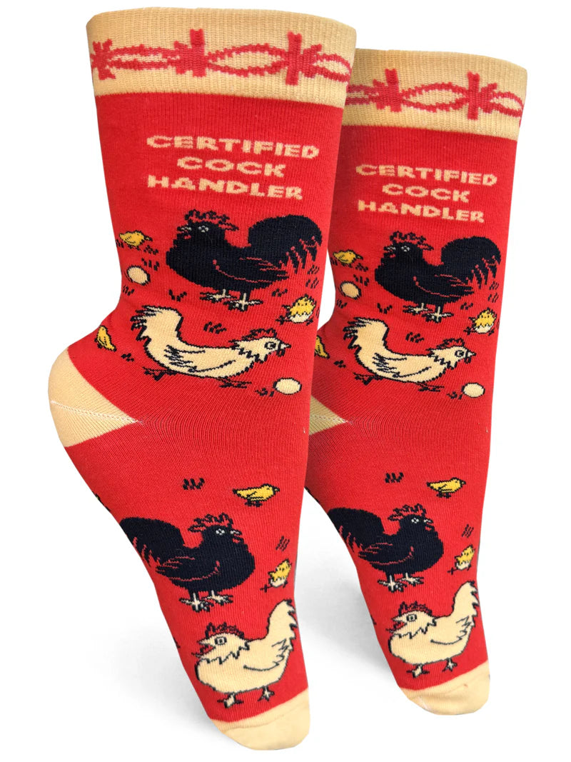 CERTIFIED COCK HANDLER Ladies Chicken Socks GROOVY THINGS Brand - Novelty Socks And Slippers