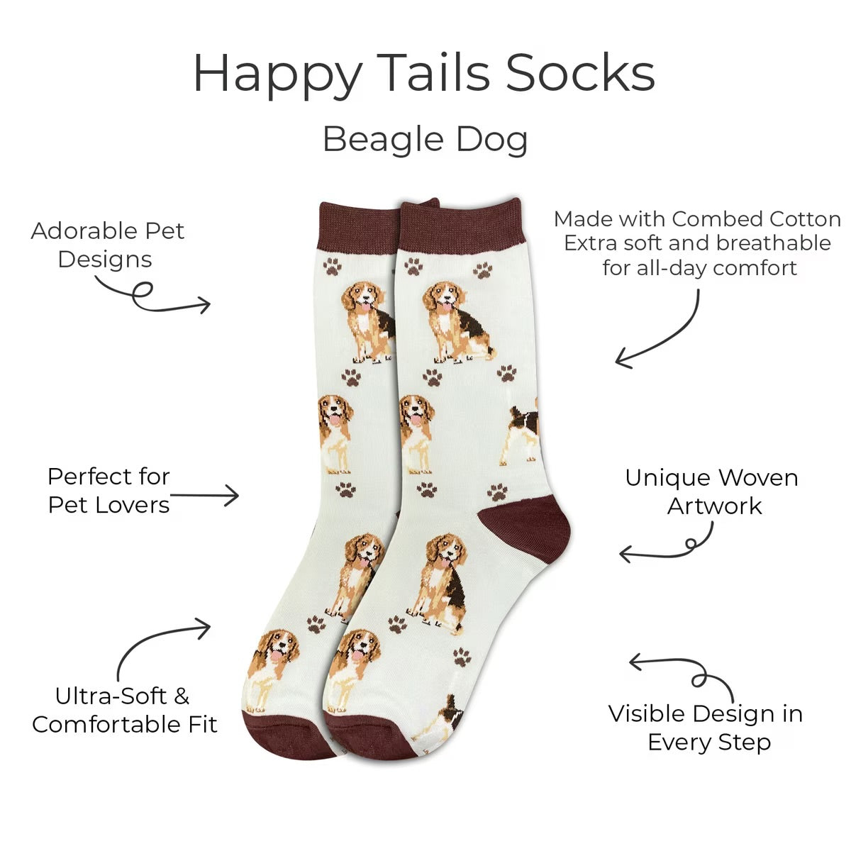 BEAGLE Dog Unisex Socks By E&S Pets Choose Style