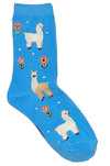 FOOZYS Brand Ladies LLAMAS & FLOWERS Socks - Novelty Socks And Slippers