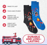 FIREMAN Men’s Socks FIRE TRUCK, HOSE, HELMET FOOZYS Brand