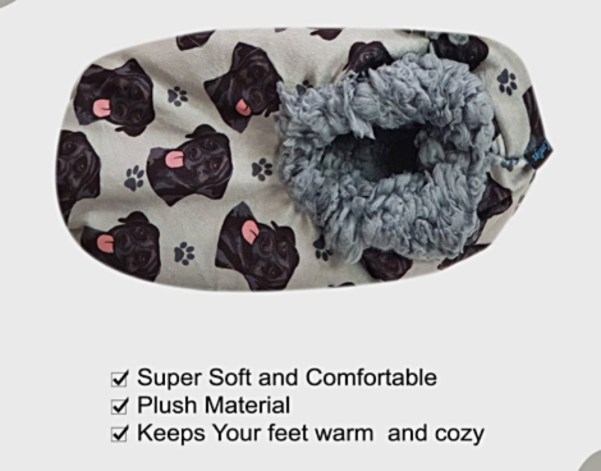 COMFIES BRAND Ladies BLACK LABRADOR DOG Non-Skid SLIPPERS - Novelty Socks for Less