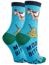 MOO BITCH GET OUT THE HAY Ladies SASSY COW Socks Oooh Yeah Brand - Novelty Socks And Slippers