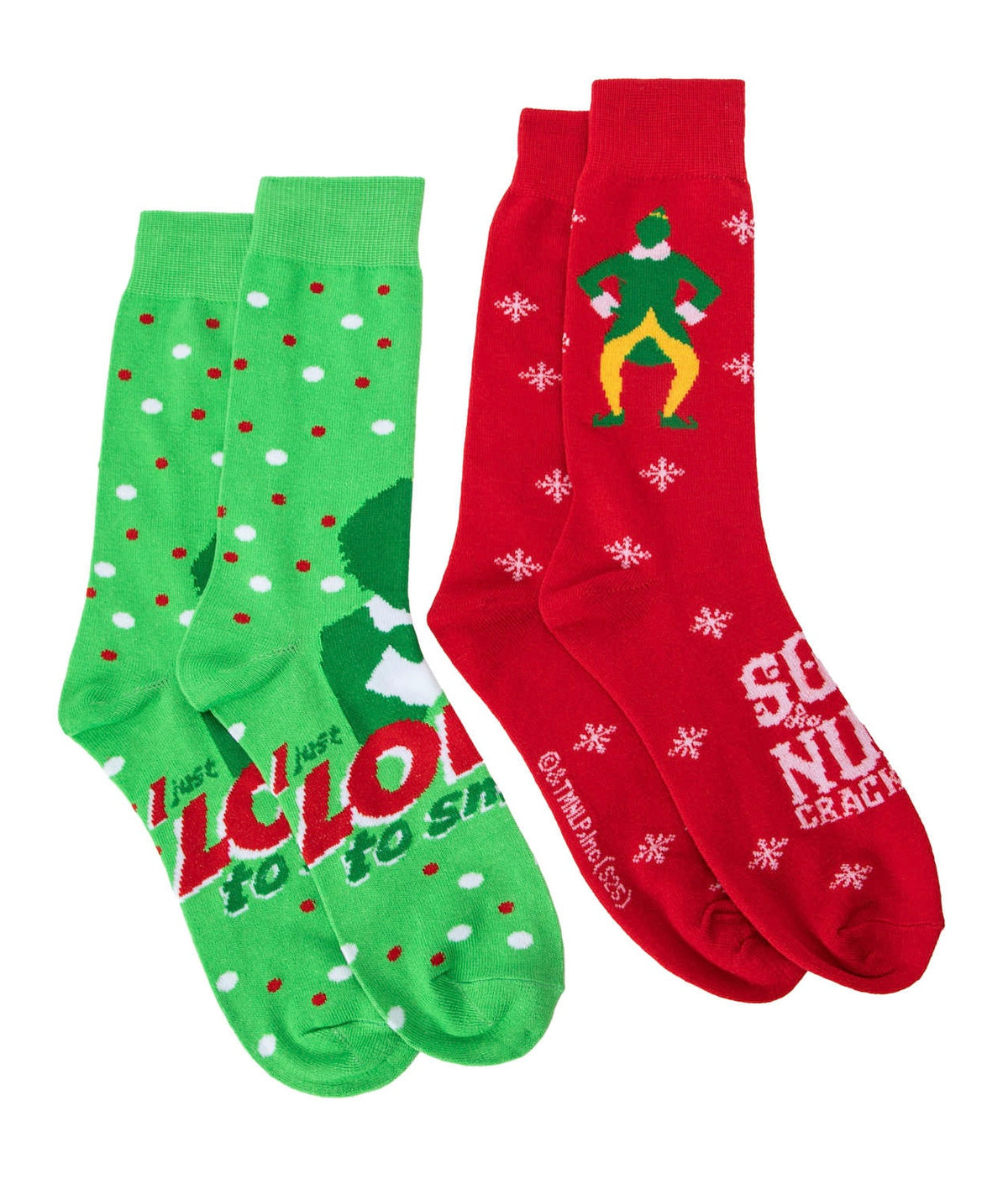 ELF The Movie Men’s 2 Pair Of Christmas Socks ‘Son Of A Nutcracker’ - Novelty Socks And Slippers