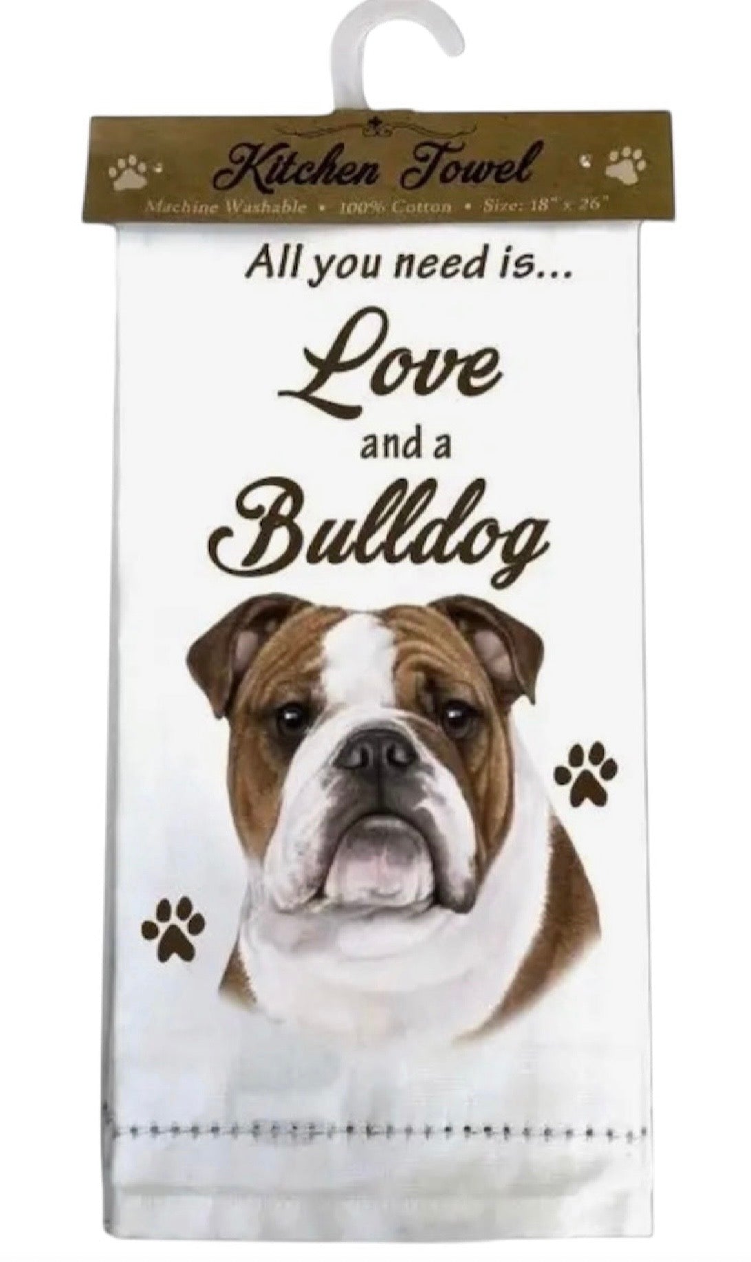 ALL YOU NEED IS LOVE & A DOG Kitchen Tea Towel By E&S Pets (Choose Breed)