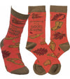 I’M THANKFUL FOR SOCKS & WINE Adult Unisex THANKSGIVING Socks PRIMITIVES BY KATHY Brand
