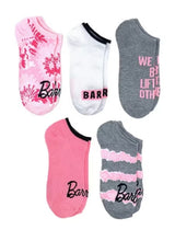 BARBIE Doll Ladies 5 Pair Of No Show Socks ’We Rise By Lifting Others’ - Novelty Socks And Slippers