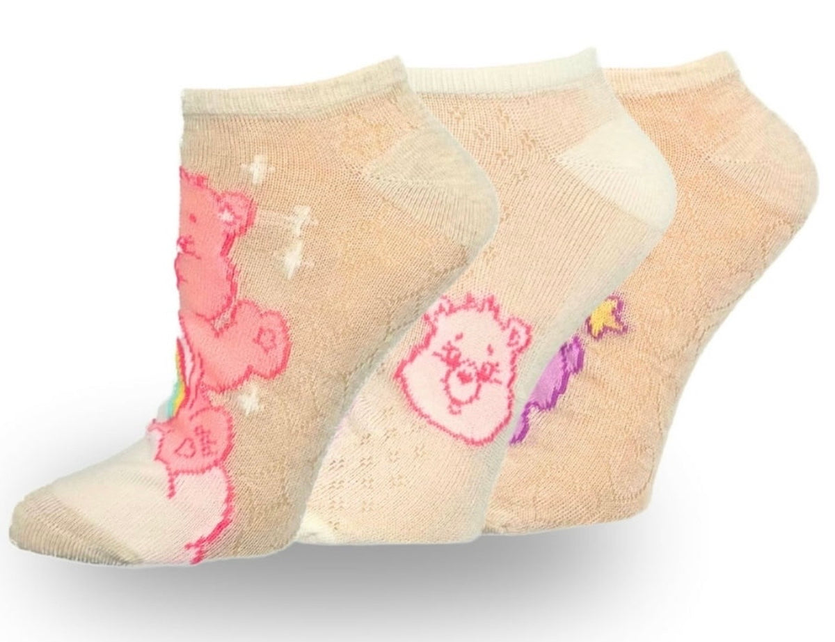 CARE BEARS Ladies 3 Pair Of No Show Socks Share Bear, Cheer Bear