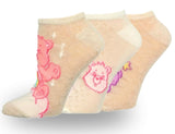 CARE BEARS Ladies 3 Pair Of No Show Socks Share Bear, Cheer Bear