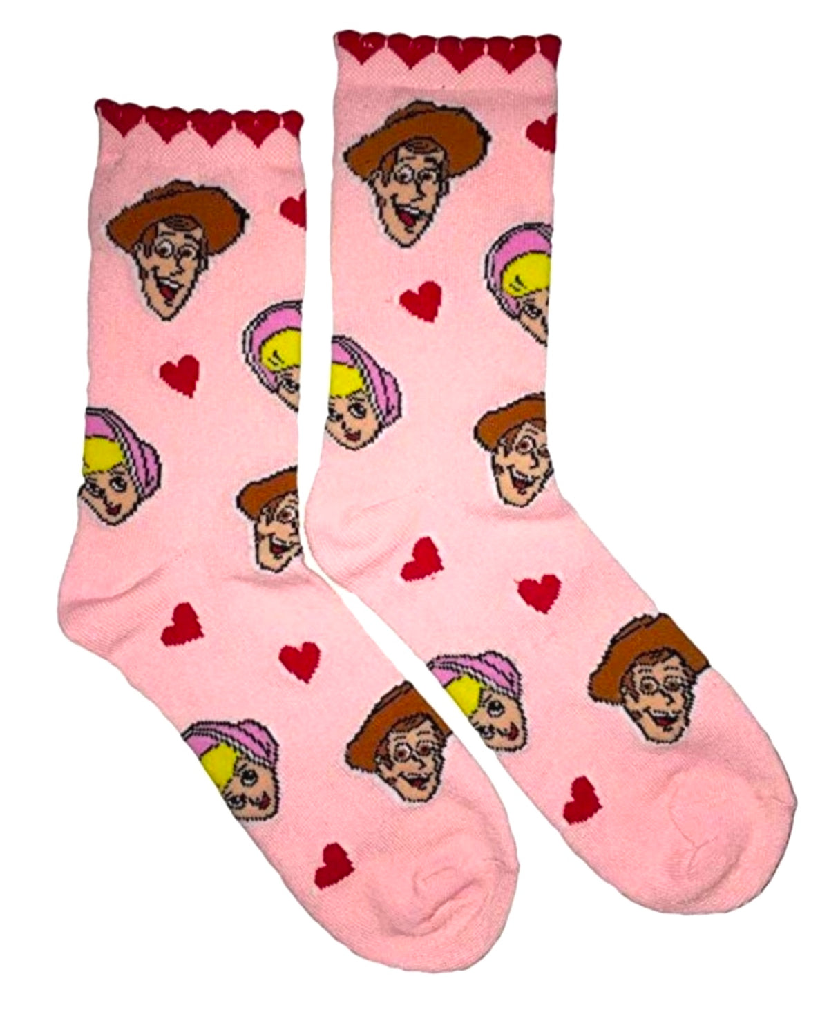 TOY STORY Ladies VALENTINES DAY Socks Woody & Bo Peep - Novelty Socks And Slippers