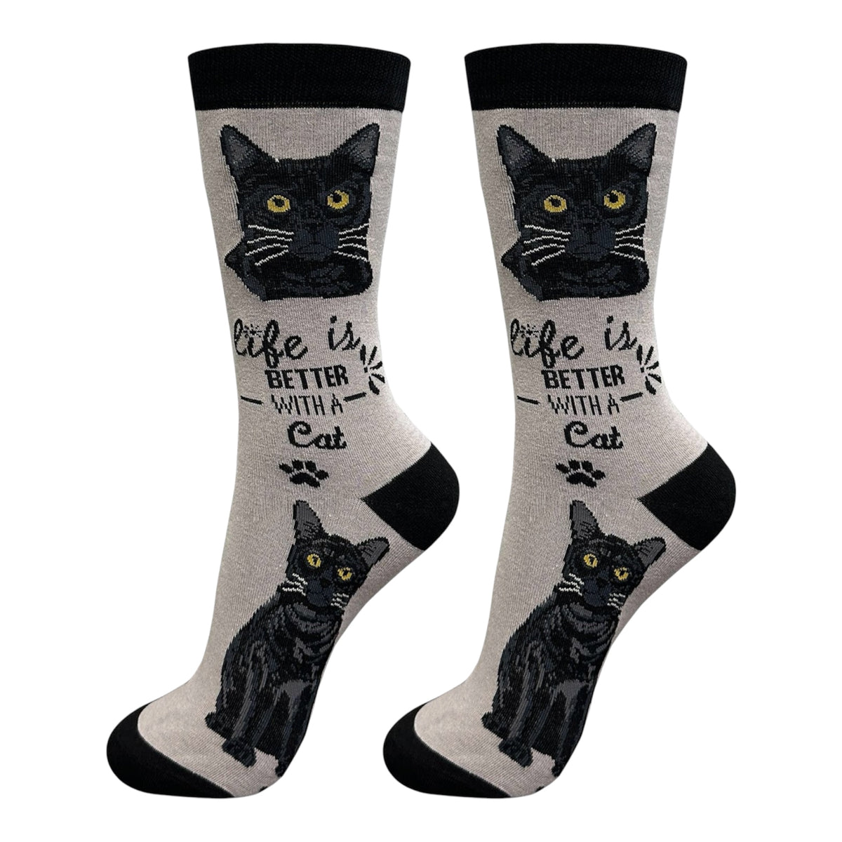 BLACK CAT Adult Unisex Socks By E&S Pets Choose Style