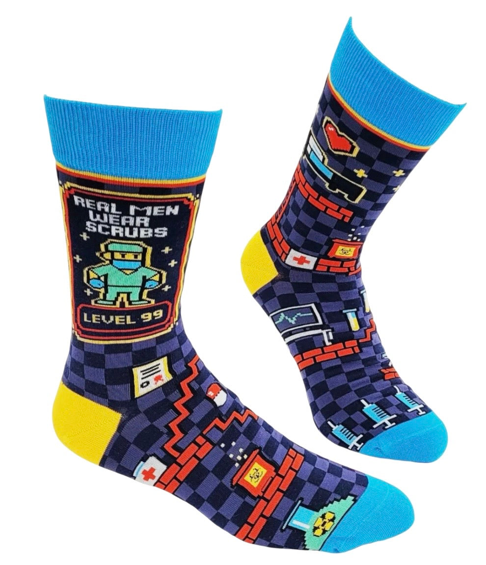 REAL MEN WEAR SCRUBS Men’s HEALTHCARE Socks FABDAZ Brand - Novelty Socks And Slippers