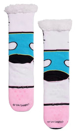 SANRIO HELLO KITTY Ladies Sherpa Lined Gripper Bottom Slipper Socks - Novelty Socks And Slippers