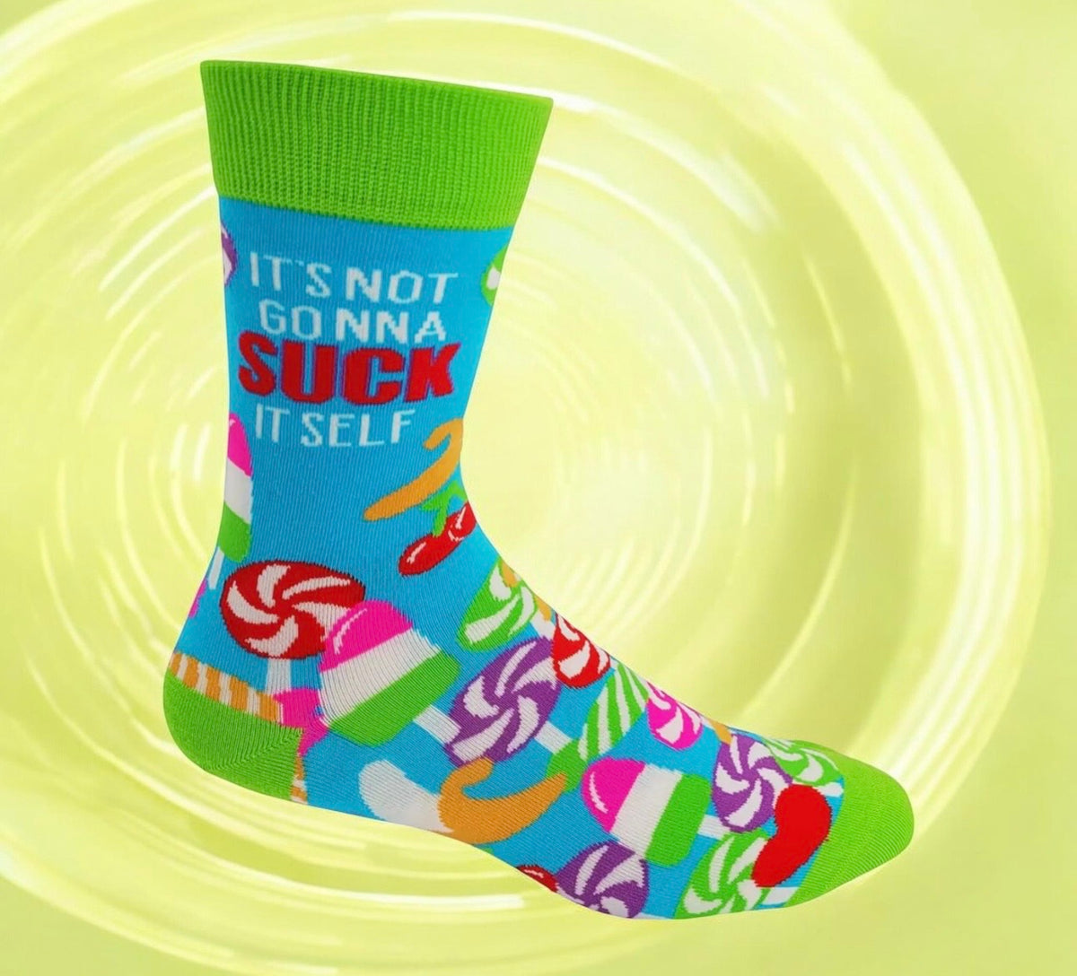 IT’S NOT GONNA SUCK ITSELF Men’s Lollipops & Ice Pops Socks Fabdaz Brand