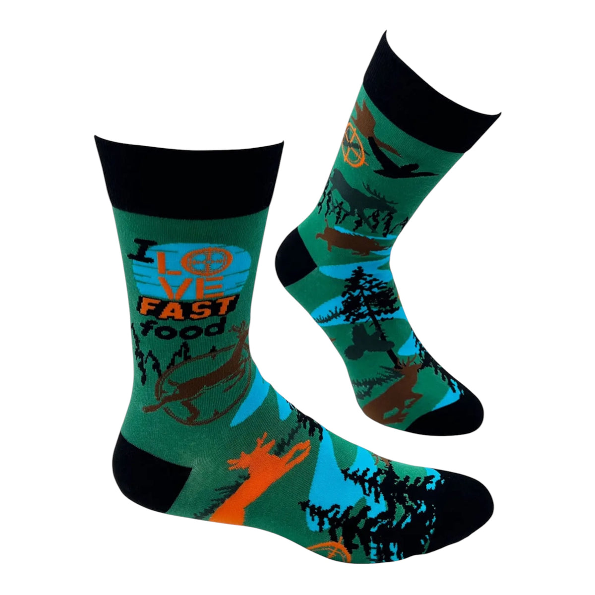 I LOVE FAST FOOD Men’s DEER HUNTING Socks FABDAZ Brand