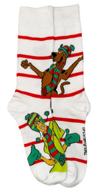 SCOOBY-DOO Men’s 2 Pair Of Christmas Socks With Shaggy ‘RUH-ROH’ - Novelty Socks And Slippers