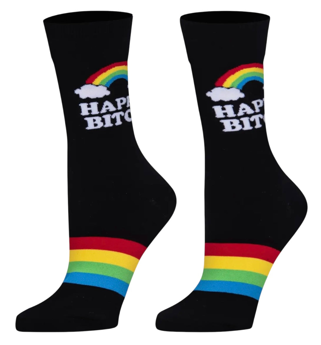 COOL SOCKS BRAND Ladies HAPPY BITCH Socks - Novelty Socks And Slippers