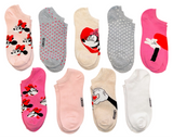 DISNEY Ladies Minnie Mouse 9 Pair Of Valentines Day Low Show Socks - Novelty Socks And Slippers