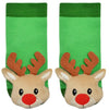 BOOGIE TOES Baby CHRISTMAS REINDEER Rattle Gripper Bottom Socks By PIERO LIVENTI - Novelty Socks And Slippers