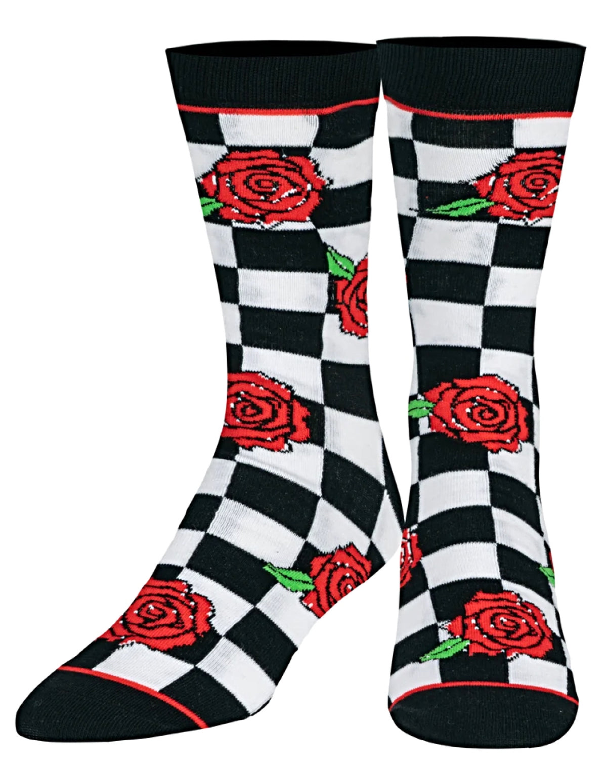 ODD SOX Brand Men’s CHECKERBOARD & ROSES Socks - Novelty Socks for Less