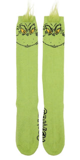 DR. SEUSS HOW THE GRINCH STOLE CHRISTMAS Ladies 3-D Plush Knee High Socks BIOWORLD Brand - Novelty Socks And Slippers