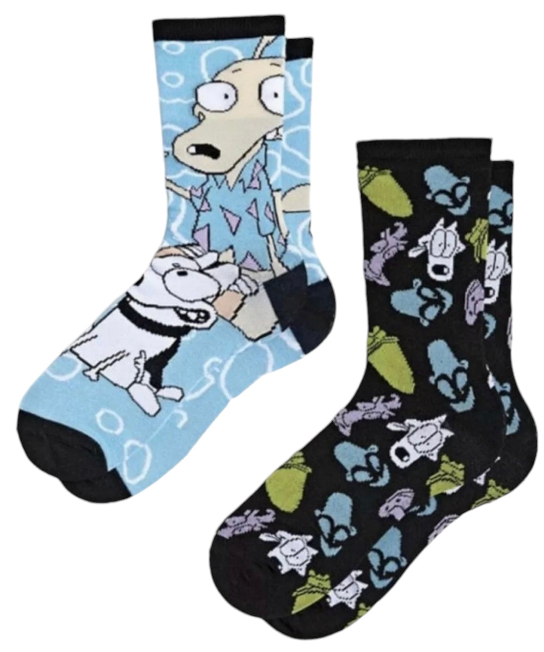 NICKELODEON ROCKO’S MODERN LIFE Men’s 2 Of PAIR SOCKS SPUNKY THE DOG - Novelty Socks And Slippers