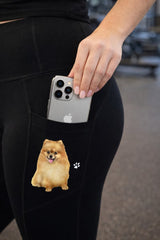 POMERANIAN Dog Ladies High Rise Leggings With Pockets URBAN ATHLETICS Brand By E&S Pets