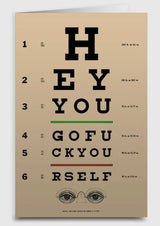 Sassy Greeting Card HEY GO FUCK YOURSELF *Made In The USA - Novelty Socks And Slippers