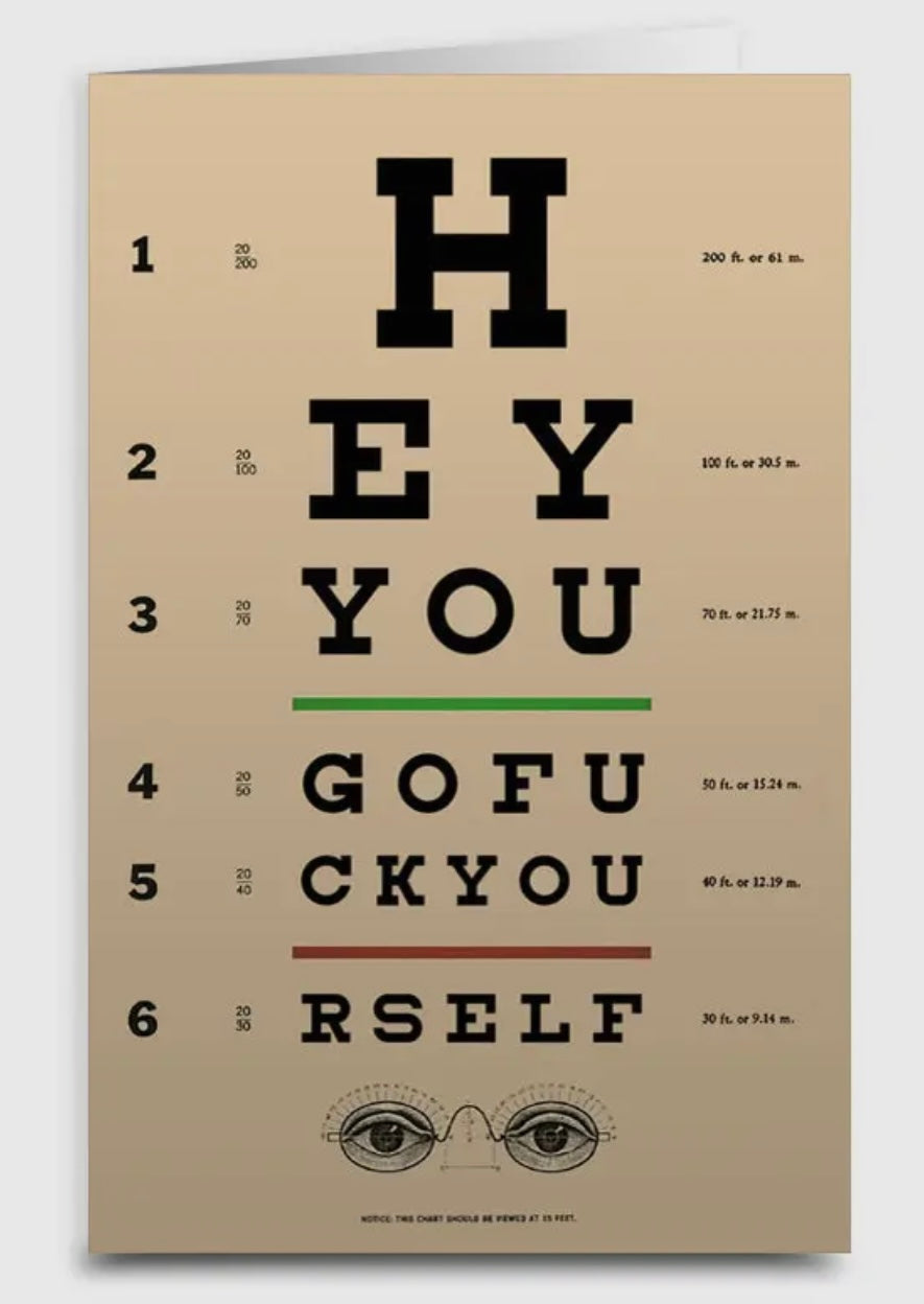 Sassy Greeting Card HEY GO FUCK YOURSELF *Made In The USA - Novelty Socks And Slippers