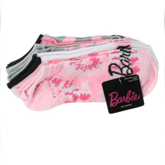 BARBIE Doll Ladies 5 Pair Of No Show Socks ’We Rise By Lifting Others’ - Novelty Socks And Slippers