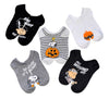 PEANUTS LADIES HALLOWEEN 5 Pair Of No Show Socks LUCY, LINUS, SNOOPY ‘So Cute It’s Scary’